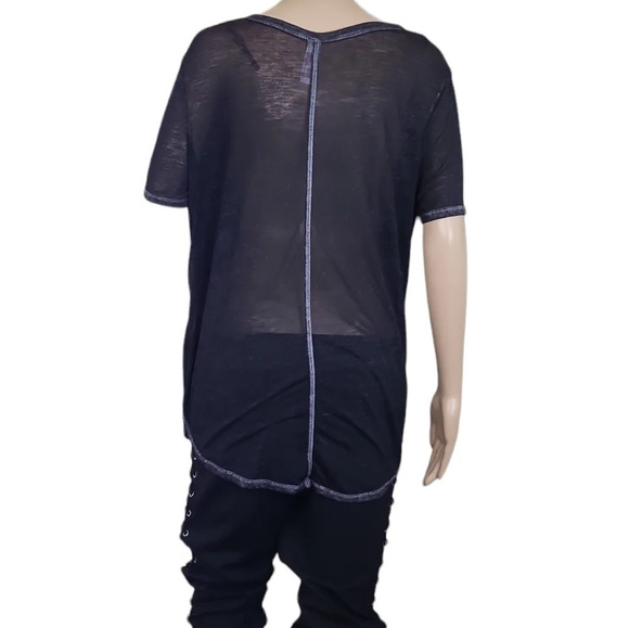 No Boundaries Black Sheer Short Sleeve Blouse - Picture 4 of 4